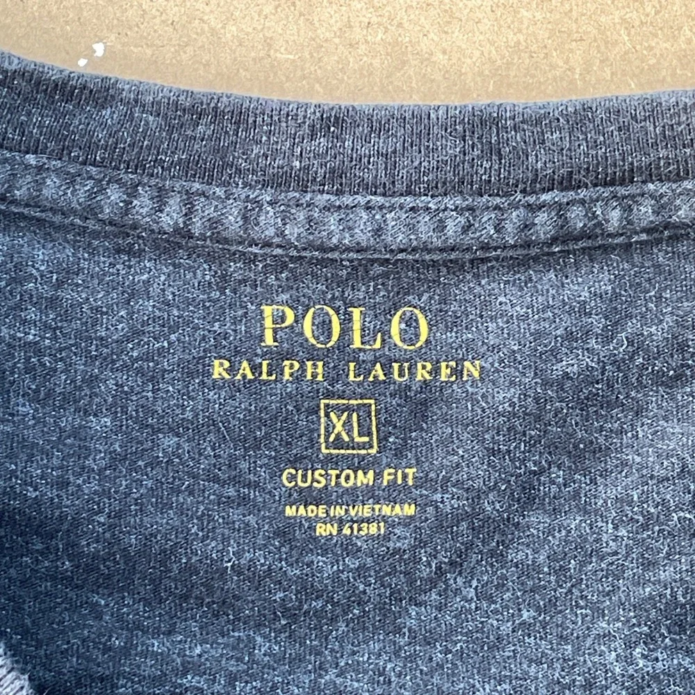 Polo Ralph Lauren T-Shirt Mens XL Grey Casual Custom Fit Cotton Pony Logo